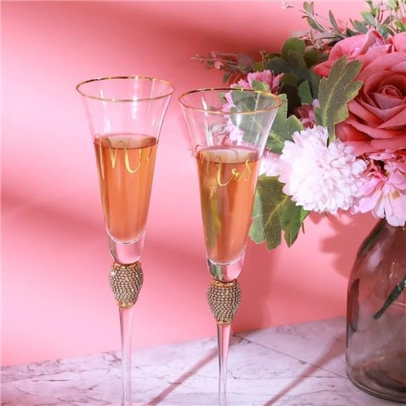 4 Piece Wedding Toasting Flutes and Cake Server Set Wedding Reception Supplies - Picture 4 of 7